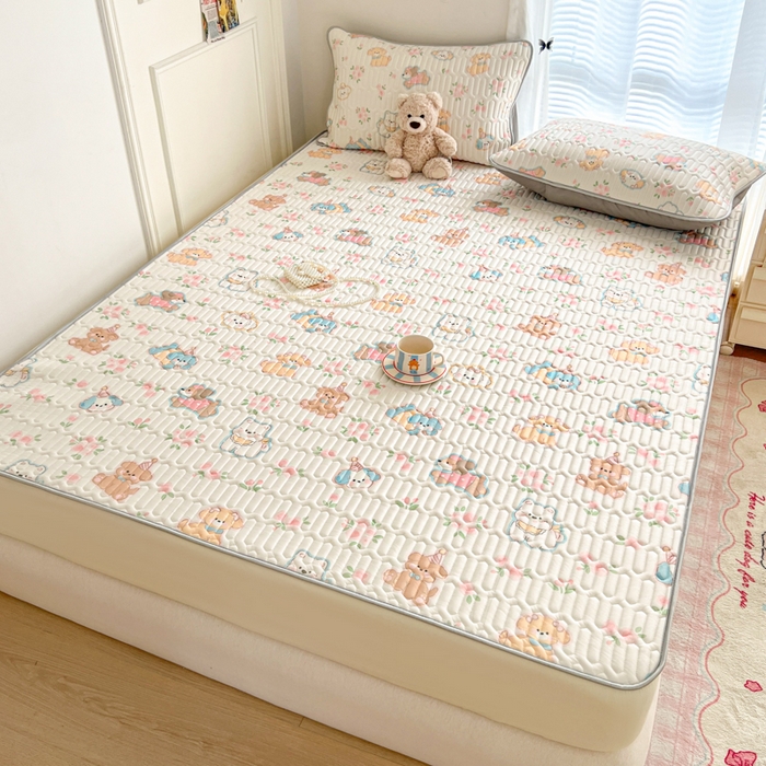 91家纺网 家纺一手货源 找家纺 柒月家居 2026新款小清新床笠款乳胶凉席床笠 床笠-碎花派对