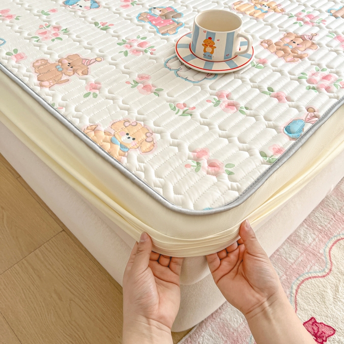 91家纺网 家纺一手货源 找家纺 柒月家居 2026新款小清新床笠款乳胶凉席床笠 床笠-碎花派对