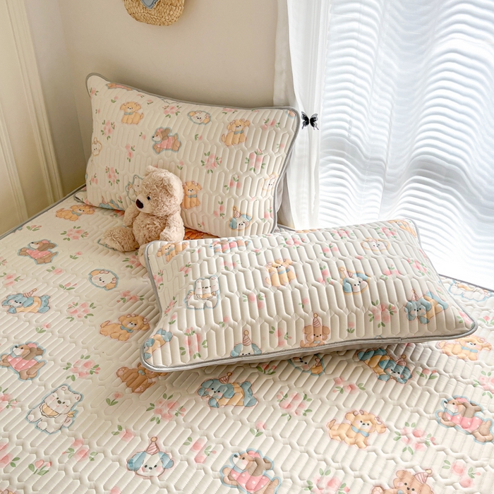 91家纺网 家纺一手货源 找家纺 柒月家居 2026新款小清新床笠款乳胶凉席床笠 床笠-碎花派对