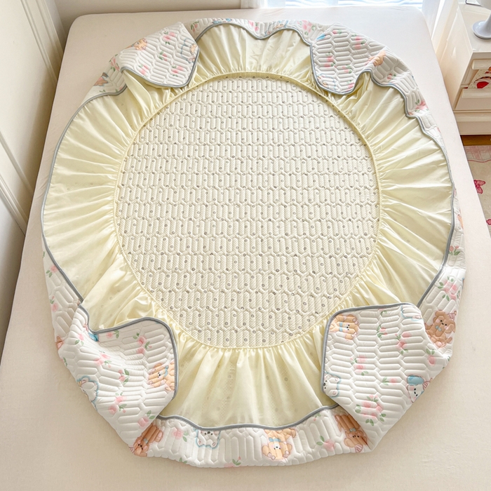 91家纺网 家纺一手货源 找家纺 柒月家居 2026新款小清新床笠款乳胶凉席床笠 床笠-碎花派对