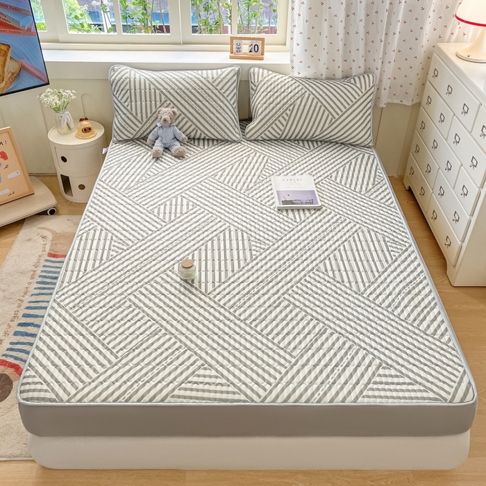 91家纺网 家纺一手货源 找家纺 柒月家居 2026新款小清新床笠款乳胶凉席床笠 床笠-格调