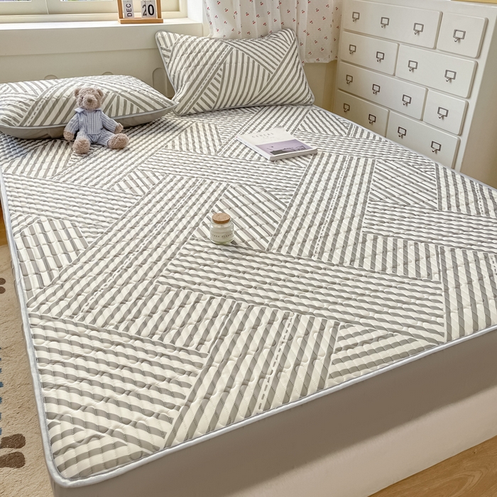 91家纺网 家纺一手货源 找家纺 柒月家居 2026新款小清新床笠款乳胶凉席床笠 床笠-格调