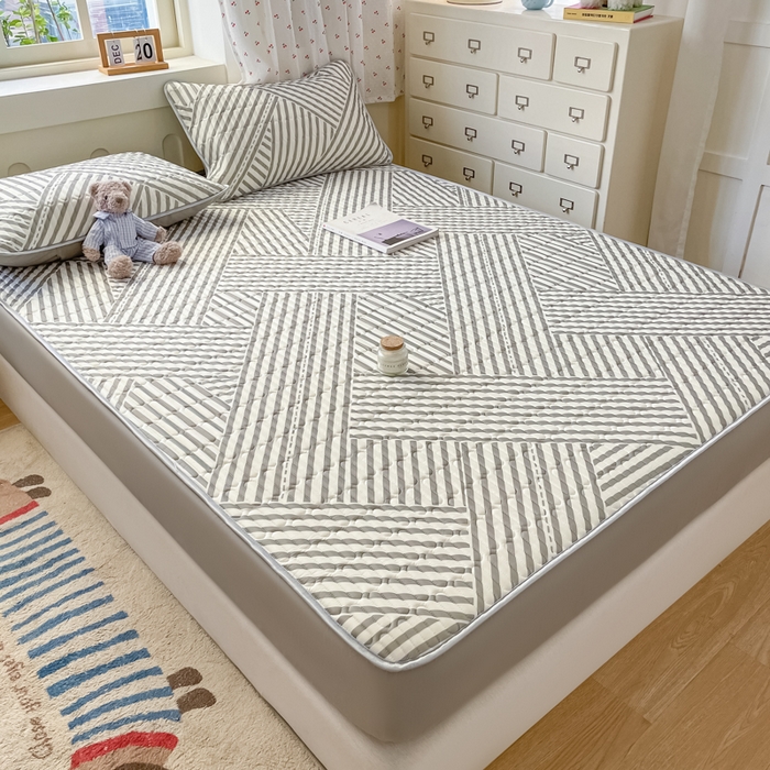 91家纺网 家纺一手货源 找家纺 柒月家居 2026新款小清新床笠款乳胶凉席床笠 床笠-格调