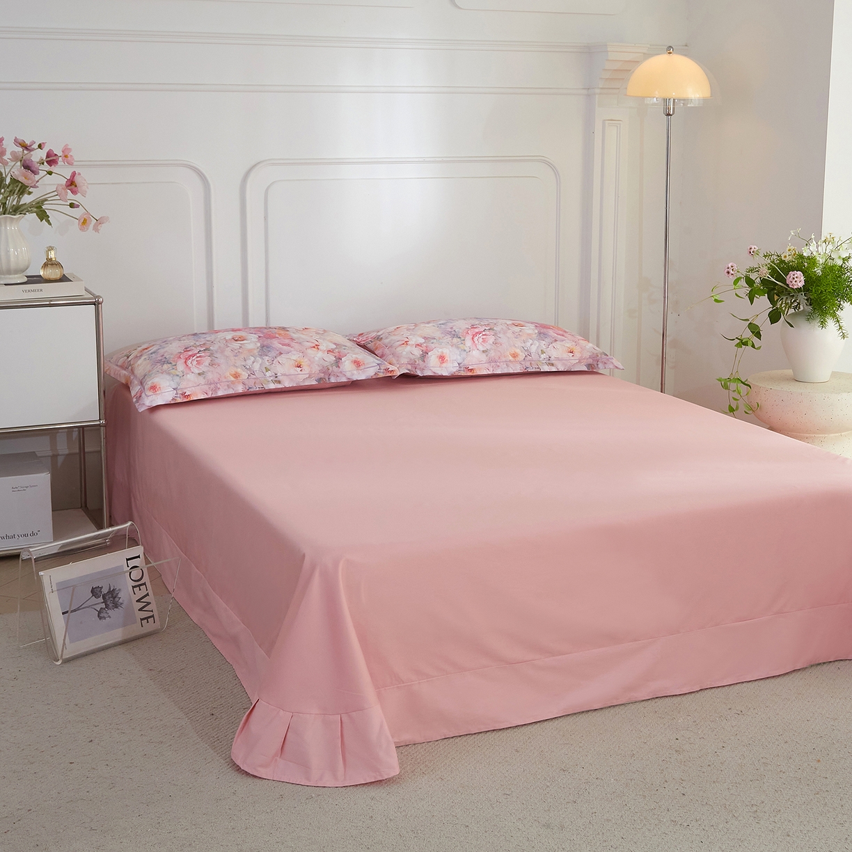 91家纺网 家纺一手货源 找家纺 （总）锦彩家居 2026新款全棉纯棉印花60支贡缎新疆长绒棉四件套-山月记系列