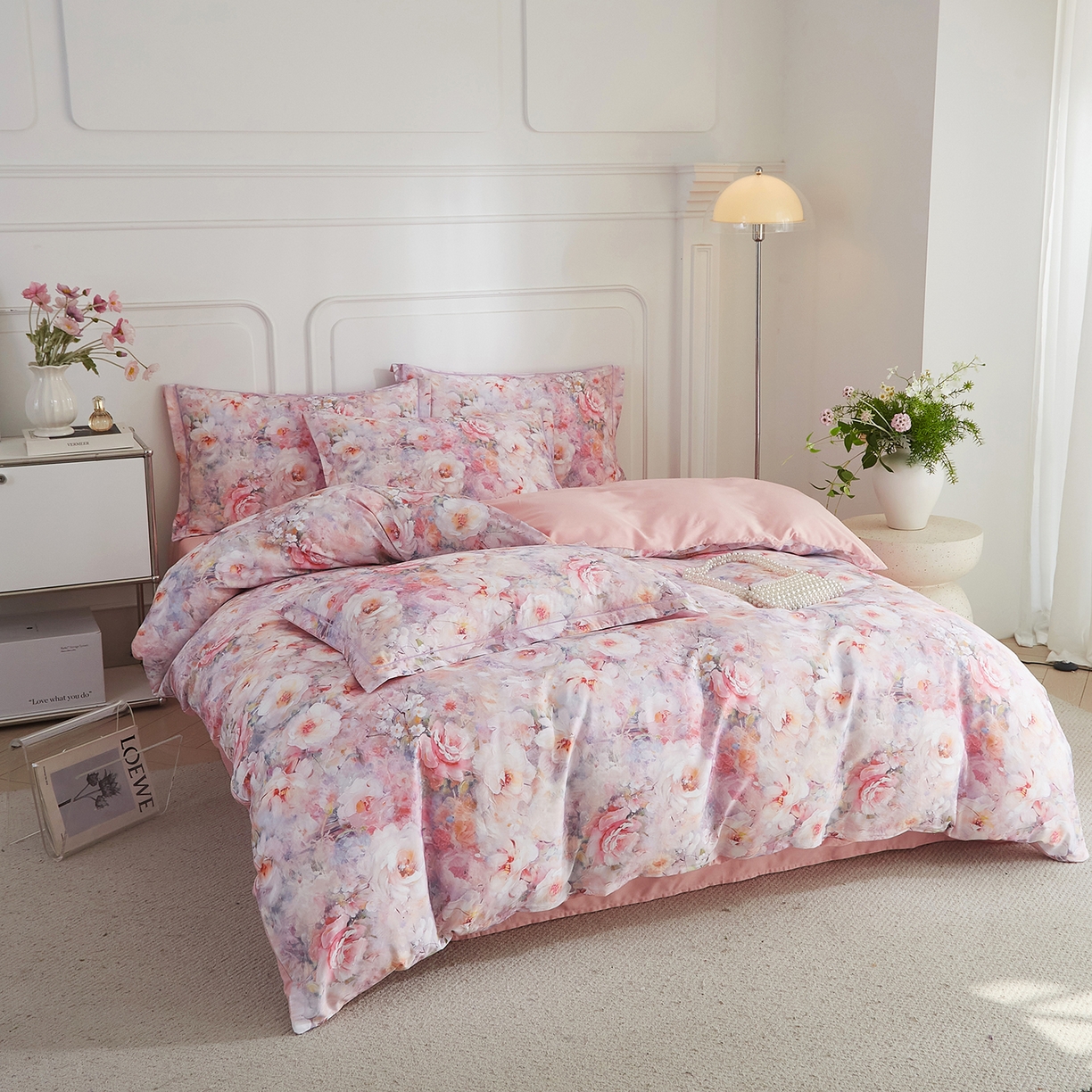 91家纺网 家纺一手货源 找家纺 （总）锦彩家居 2026新款全棉纯棉印花60支贡缎新疆长绒棉四件套-山月记系列