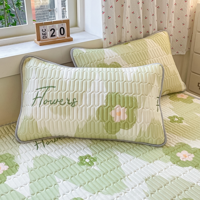 91家纺网 家纺一手货源 找家纺 柒月家居 2026新款小清新床笠款乳胶凉席床笠 床笠-花季