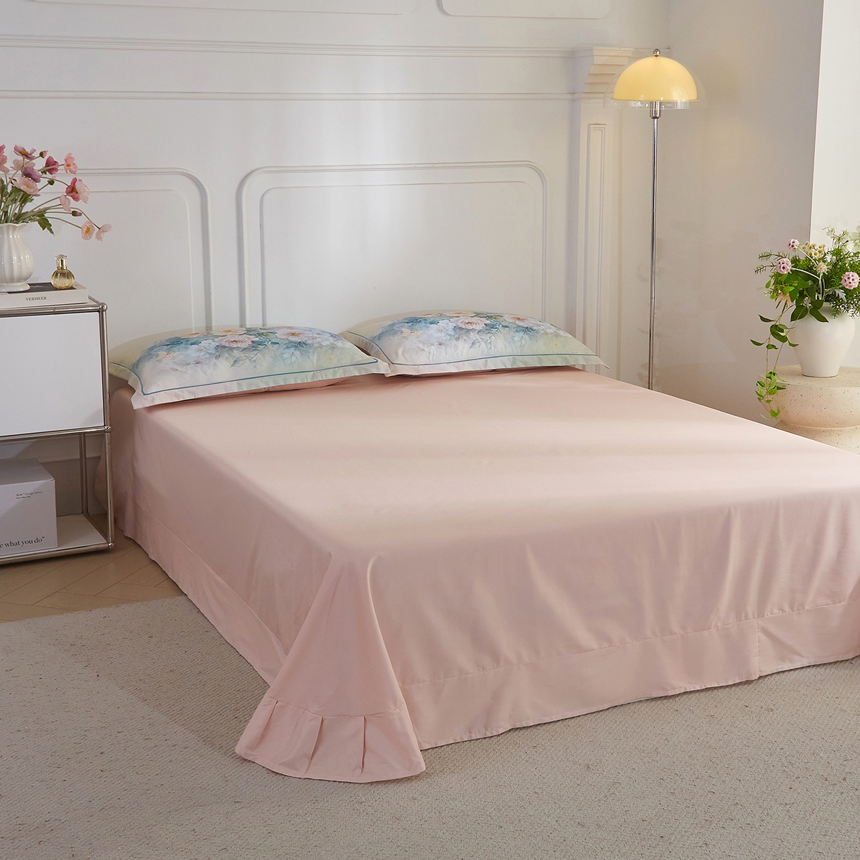 91家纺网 家纺一手货源 找家纺 锦彩家居 2026新款全棉纯棉印花60支贡缎新疆长绒棉四件套-山月记系列 棠华