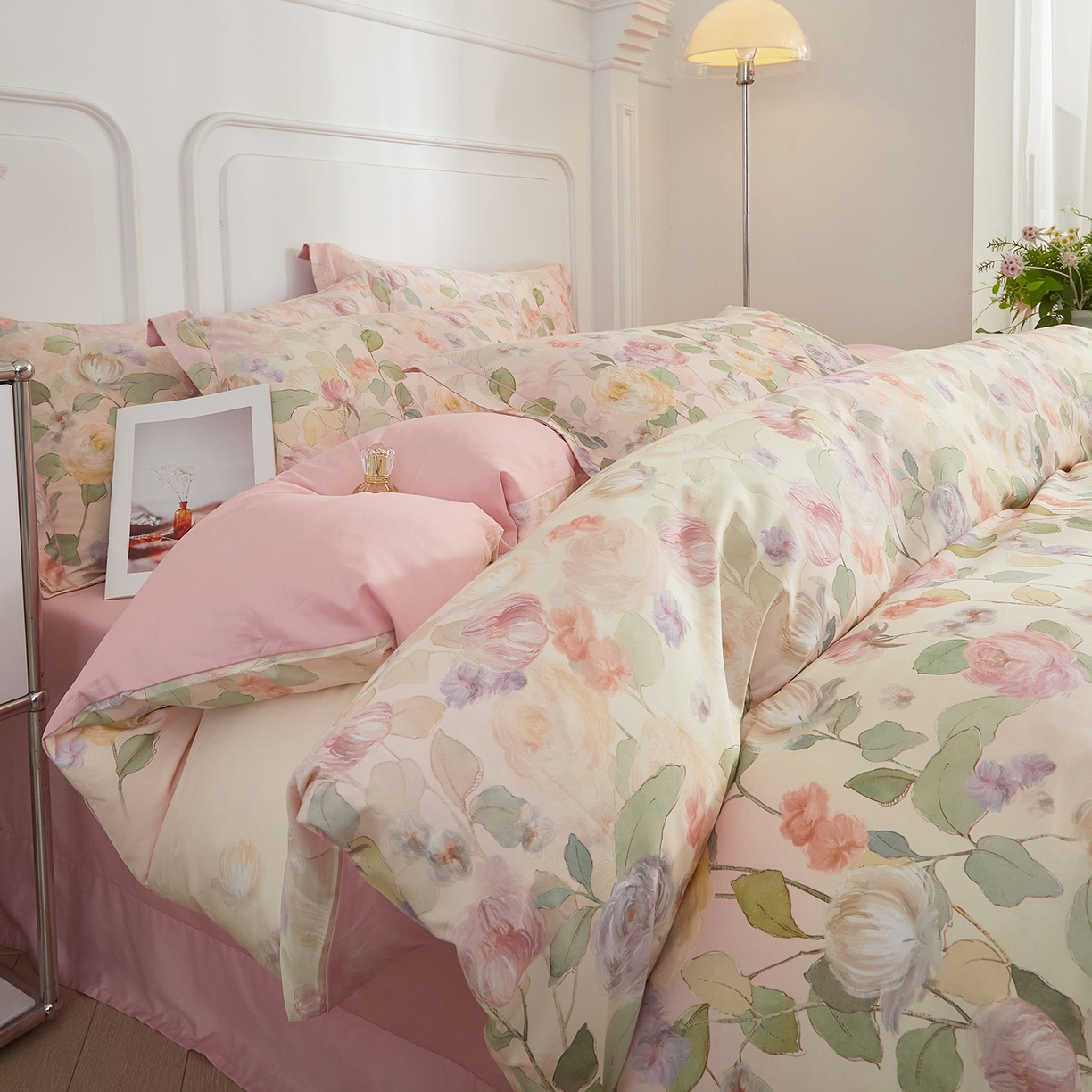 锦彩家居 2026新款全棉纯棉印花60支贡缎新疆长绒棉四件套-山月记系列 云舒