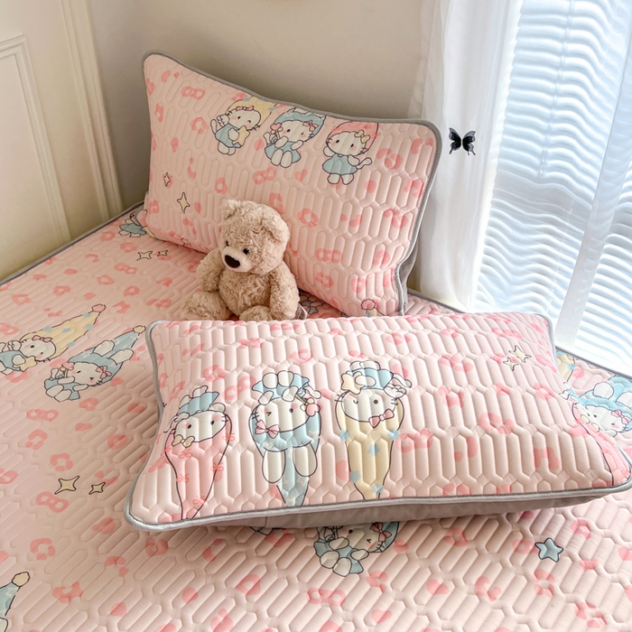 91家纺网 家纺一手货源 找家纺 柒月家居 2026新款小清新床笠款乳胶凉席床笠夏被四件套 床笠-豹纹精灵