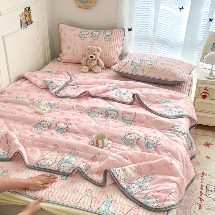 91家纺网 家纺一手货源 找家纺 柒月家居 2026新款小清新床笠款乳胶凉席床笠夏被四件套 床笠-豹纹精灵