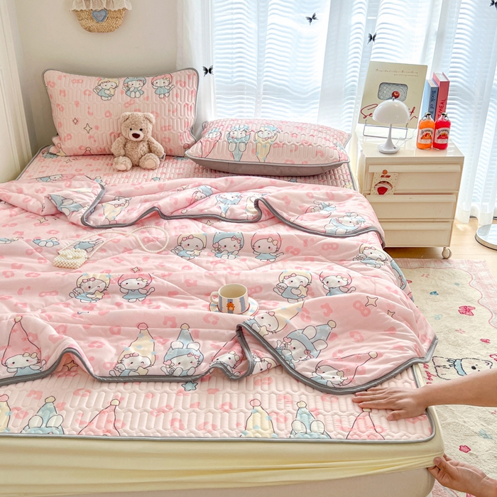 91家纺网 家纺一手货源 找家纺 柒月家居 2026新款小清新床笠款乳胶凉席床笠夏被四件套 床笠-豹纹精灵