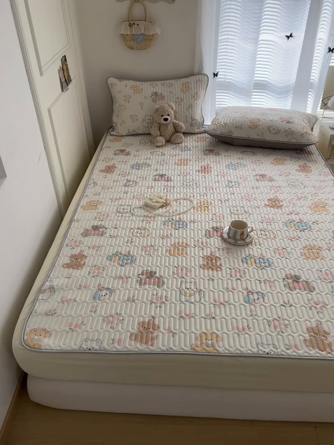 91家纺网 家纺一手货源 找家纺 柒月家居 2026新款小清新床笠款乳胶凉席床笠夏被四件套 床笠-碎花派对