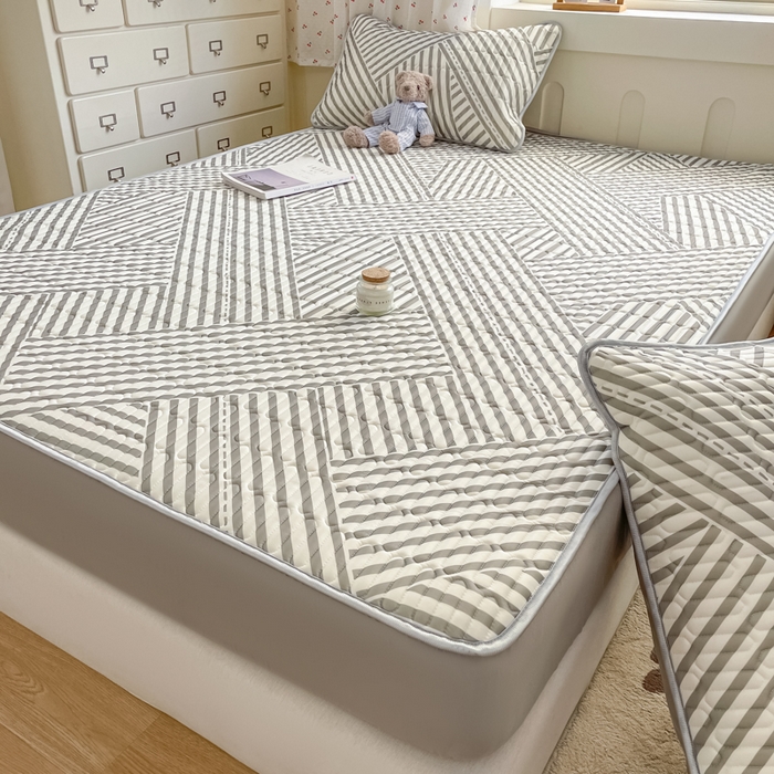 91家纺网 家纺一手货源 找家纺 柒月家居 2026新款小清新床笠款乳胶凉席床笠夏被四件套 床笠-格调