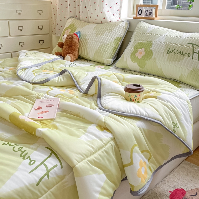 柒月家居 2026新款小清新床笠款乳胶凉席床笠夏被四件套 床笠-花季