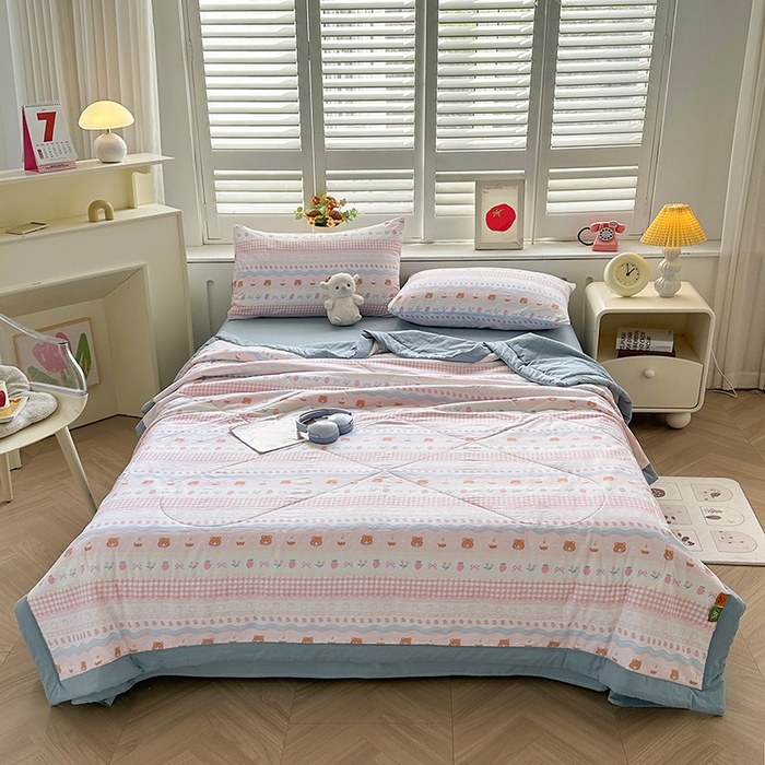 91家纺网 家纺一手货源 找家纺 美梦里 2026新款A类双层纱里外纯棉棉花夏被被子被芯 米丽