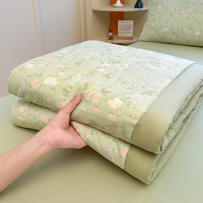 91家纺网 家纺一手货源 找家纺 美梦里 2026新款A类双层纱里外纯棉棉花夏被被子被芯 春浅