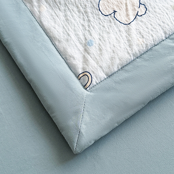 91家纺网 家纺一手货源 找家纺 美梦里 2026新款A类双层纱里外纯棉棉花夏被被子被芯 可爱狗