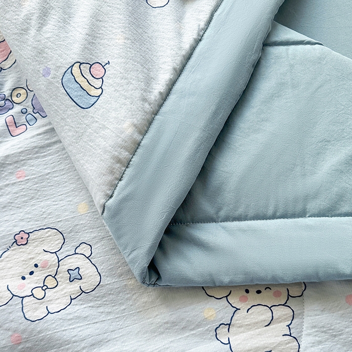 91家纺网 家纺一手货源 找家纺 美梦里 2026新款A类双层纱里外纯棉棉花夏被被子被芯 可爱狗