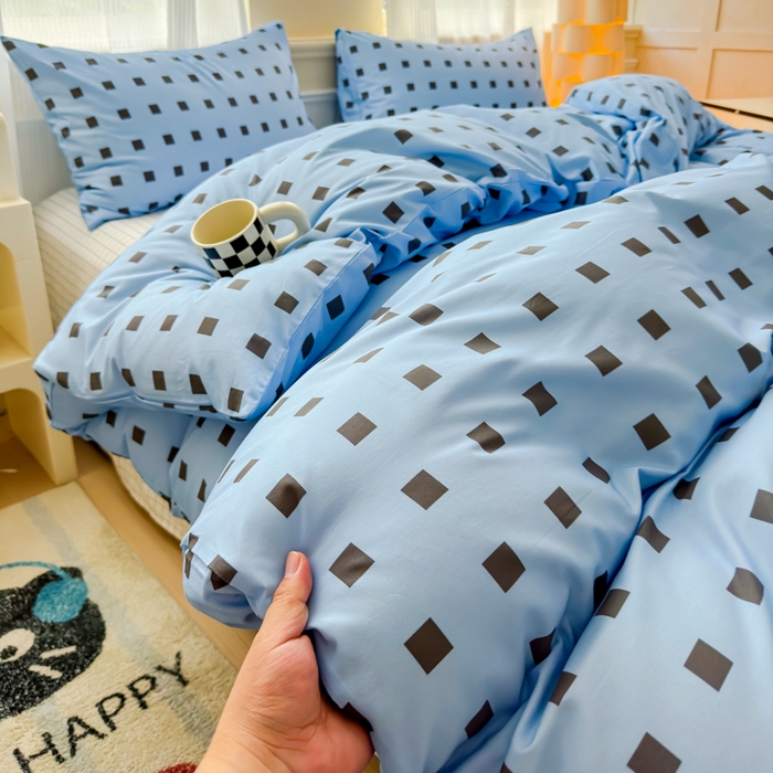 91家纺网 家纺一手货源 找家纺 （总）感遇家纺 2026新款全棉数码印花简约系列四件套