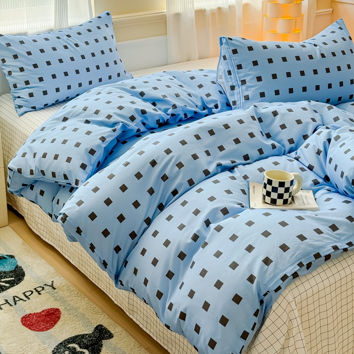 91家纺网 家纺一手货源 找家纺 （总）感遇家纺 2026新款全棉数码印花简约系列四件套