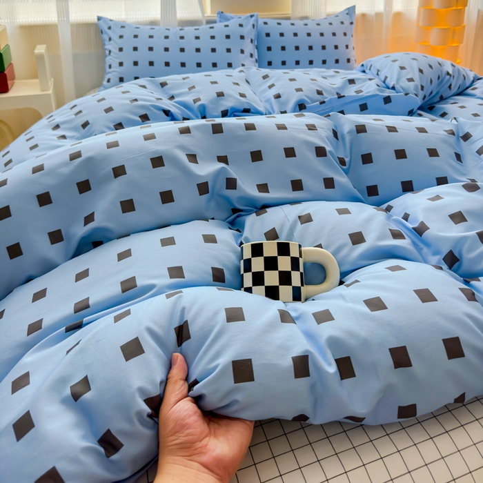 91家纺网 家纺一手货源 找家纺 （总）感遇家纺 2026新款全棉数码印花简约系列四件套