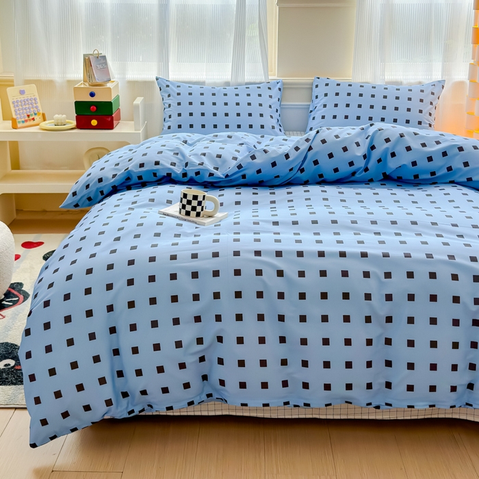 91家纺网 家纺一手货源 找家纺 感遇家纺 2026新款全棉数码印花简约系列四件套 布拉格