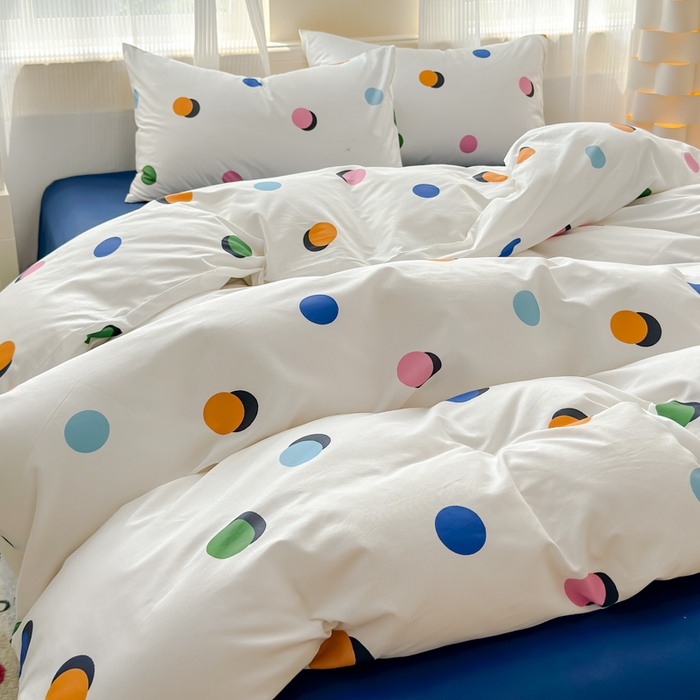 91家纺网 家纺一手货源 找家纺 感遇家纺 2026新款全棉数码印花简约系列四件套 原野