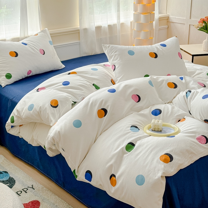 91家纺网 家纺一手货源 找家纺 感遇家纺 2026新款全棉数码印花简约系列四件套 原野