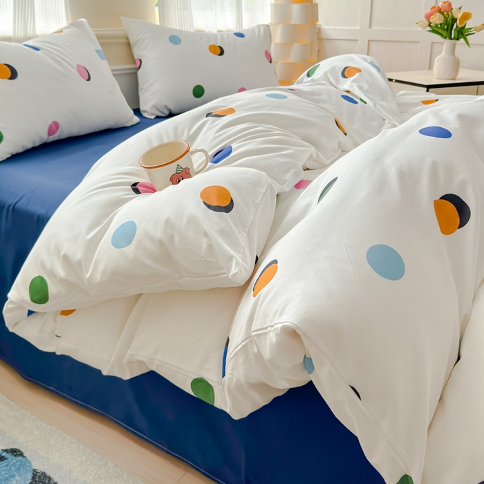 91家纺网 家纺一手货源 找家纺 感遇家纺 2026新款全棉数码印花简约系列四件套 原野