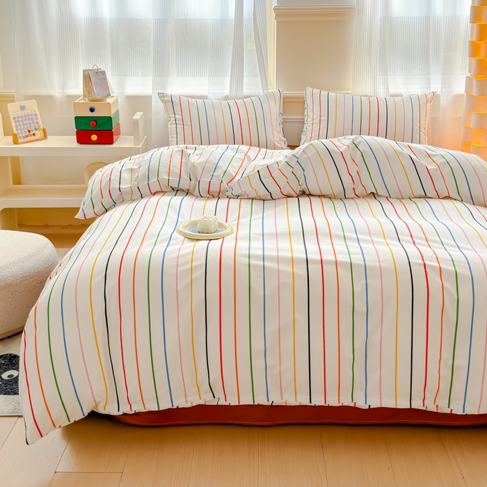 91家纺网 家纺一手货源 找家纺 感遇家纺 2026新款全棉数码印花简约系列四件套 左岸