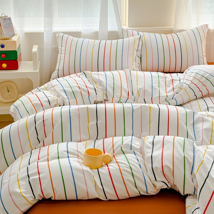 91家纺网 家纺一手货源 找家纺 感遇家纺 2026新款全棉数码印花简约系列四件套 左岸