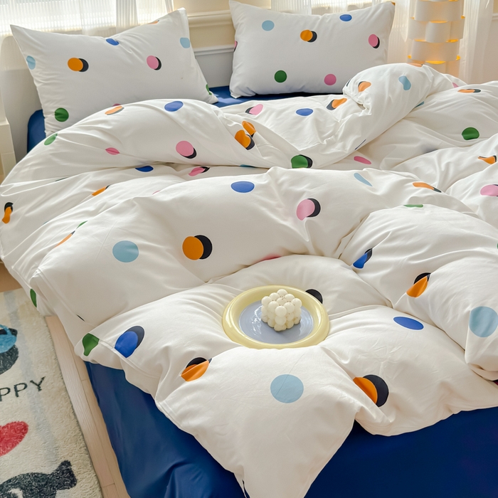 91家纺网 家纺一手货源 找家纺 感遇家纺 2026新款全棉数码印花简约系列四件套 原野