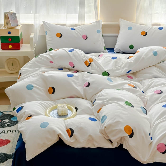 91家纺网 家纺一手货源 找家纺 感遇家纺 2026新款全棉数码印花简约系列四件套 原野