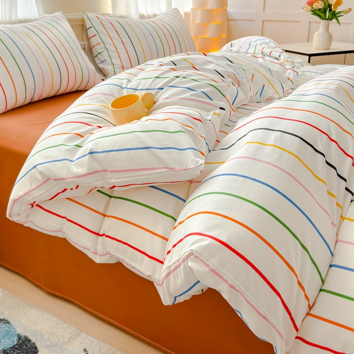 91家纺网 家纺一手货源 找家纺 感遇家纺 2026新款全棉数码印花简约系列四件套 左岸