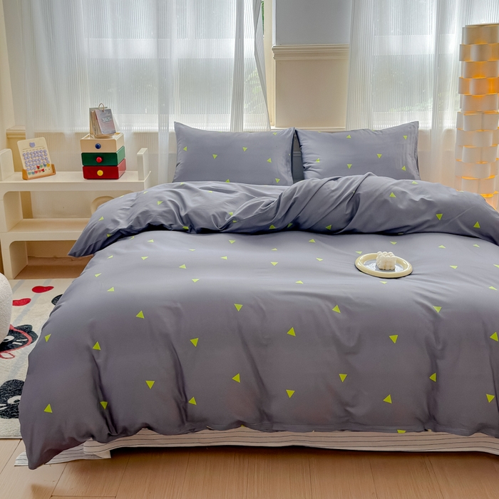 91家纺网 家纺一手货源 找家纺 感遇家纺 2026新款全棉数码印花简约系列四件套 思绪