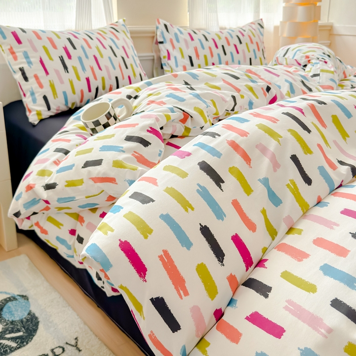 91家纺网 家纺一手货源 找家纺 感遇家纺 2026新款全棉数码印花简约系列四件套 童话镇