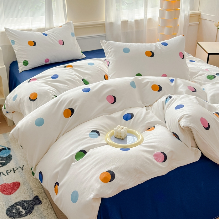 91家纺网 家纺一手货源 找家纺 感遇家纺 2026新款全棉数码印花简约系列四件套 原野