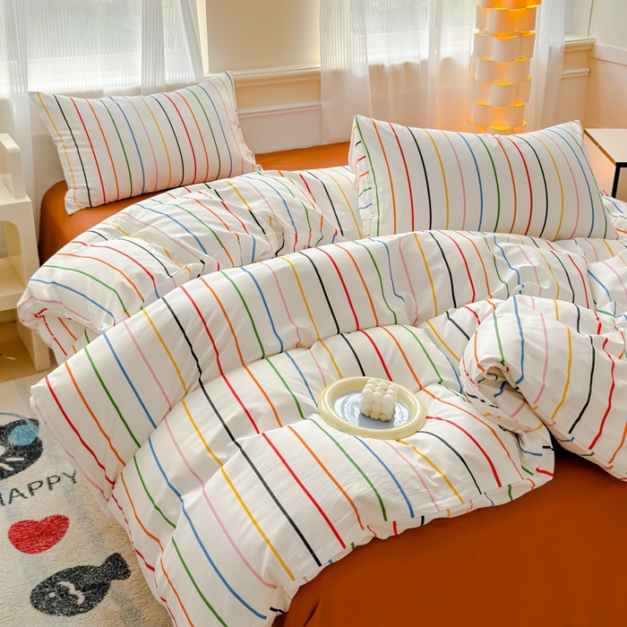 91家纺网 家纺一手货源 找家纺 感遇家纺 2026新款全棉数码印花简约系列四件套 左岸