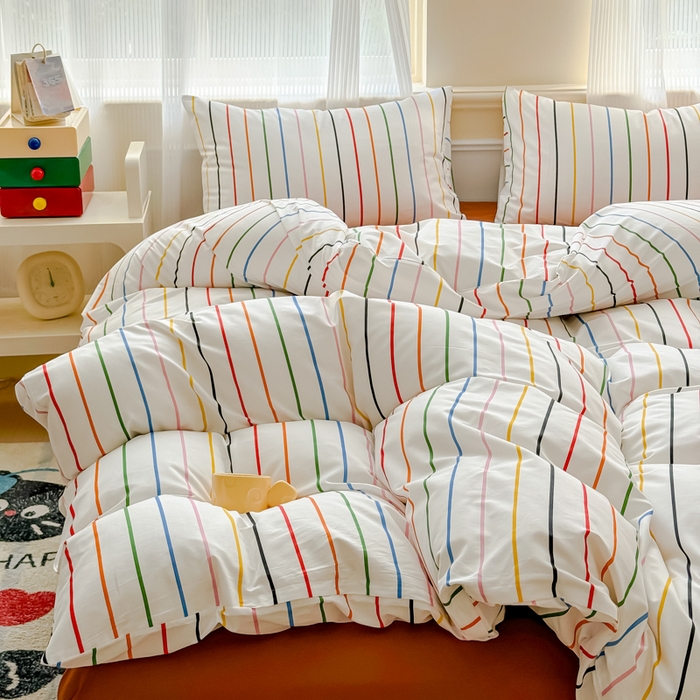 91家纺网 家纺一手货源 找家纺 感遇家纺 2026新款全棉数码印花简约系列四件套 左岸