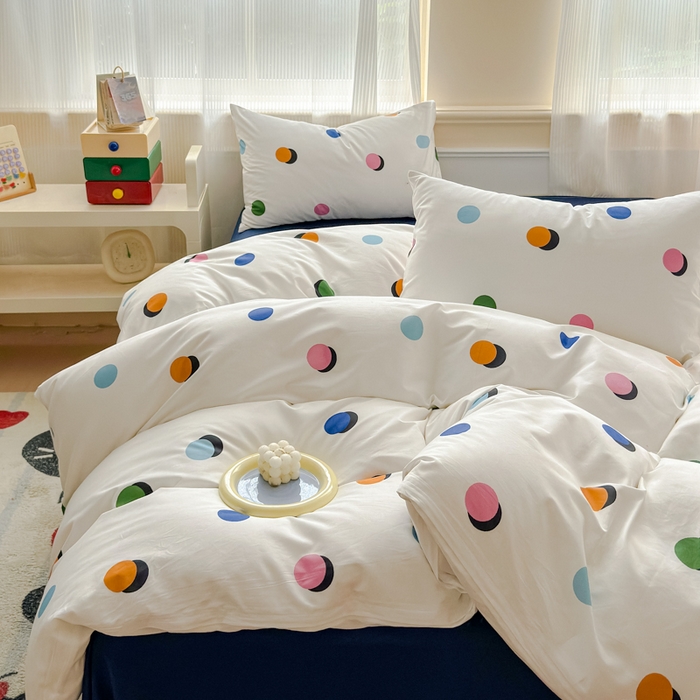 91家纺网 家纺一手货源 找家纺 感遇家纺 2026新款全棉数码印花简约系列四件套 原野