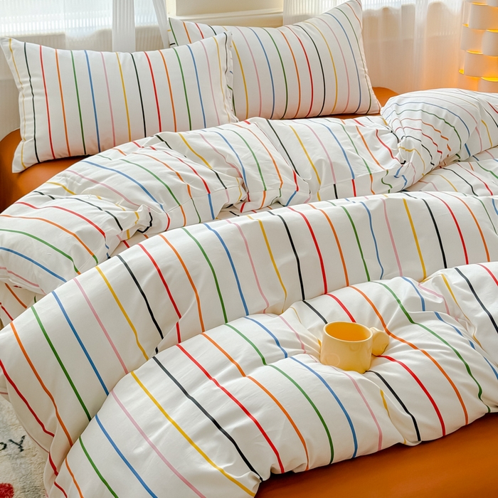 91家纺网 家纺一手货源 找家纺 感遇家纺 2026新款全棉数码印花简约系列四件套 左岸