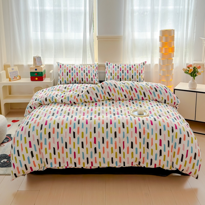 91家纺网 家纺一手货源 找家纺 感遇家纺 2026新款全棉数码印花简约系列四件套 童话镇