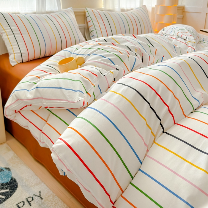 91家纺网 家纺一手货源 找家纺 感遇家纺 2026新款全棉数码印花简约系列四件套 左岸