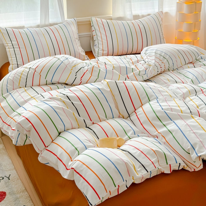 91家纺网 家纺一手货源 找家纺 感遇家纺 2026新款全棉数码印花简约系列四件套 左岸