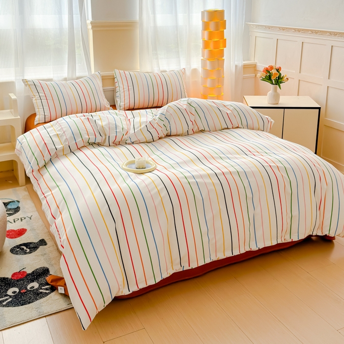 91家纺网 家纺一手货源 找家纺 感遇家纺 2026新款全棉数码印花简约系列四件套 左岸