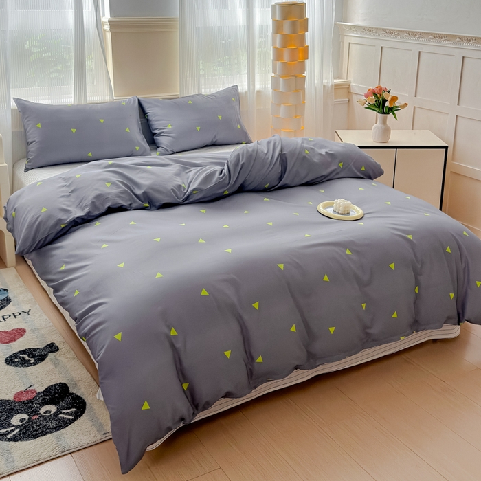 91家纺网 家纺一手货源 找家纺 感遇家纺 2026新款全棉数码印花简约系列四件套 思绪