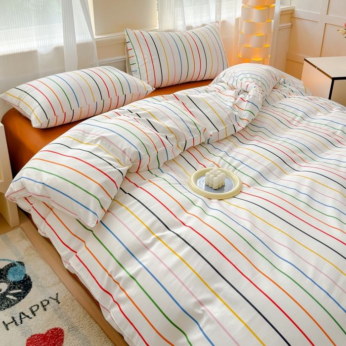 91家纺网 家纺一手货源 找家纺 感遇家纺 2026新款全棉数码印花简约系列四件套 左岸