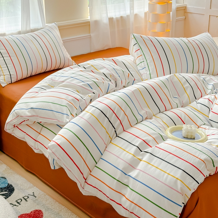 91家纺网 家纺一手货源 找家纺 感遇家纺 2026新款全棉数码印花简约系列四件套 左岸