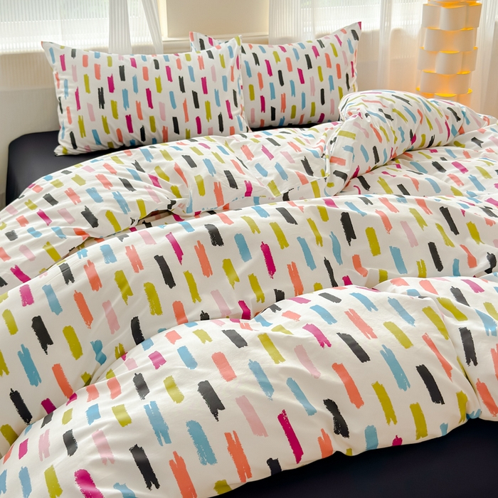 91家纺网 家纺一手货源 找家纺 感遇家纺 2026新款全棉数码印花简约系列四件套 童话镇