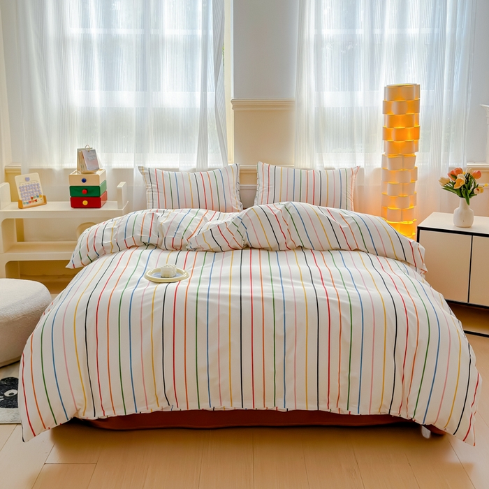 91家纺网 家纺一手货源 找家纺 感遇家纺 2026新款全棉数码印花简约系列四件套 左岸